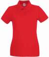 SS89 630300 Fruit of the Loom Lady-Fit Premium Cotton Piqué Polo Shirt Red colour image